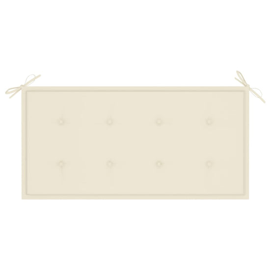 Tuinbank met crèmekleurig kussen 112 cm massief teakhout MeubelReus