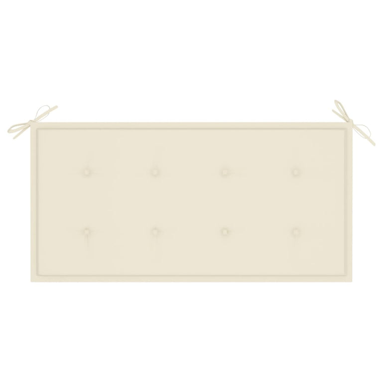 Tuinbank met crèmekleurig kussen 112 cm massief teakhout MeubelReus