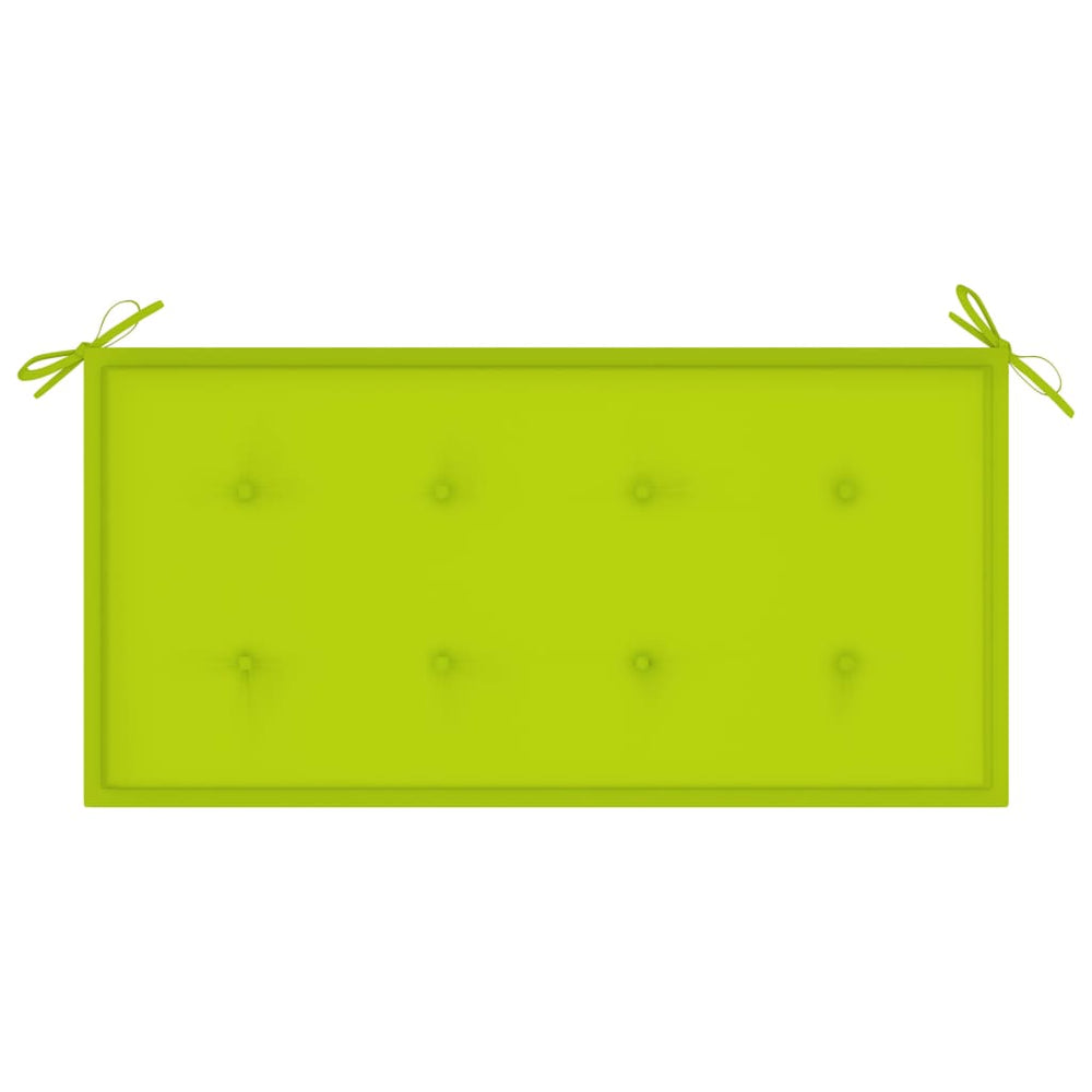 Tuinbank met heldergroen kussen 112 cm massief teakhout MeubelReus