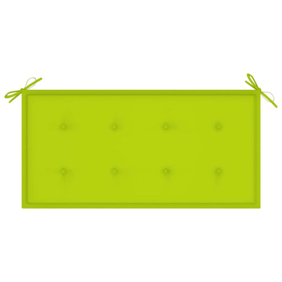 Tuinbank met heldergroen kussen 112 cm massief teakhout MeubelReus