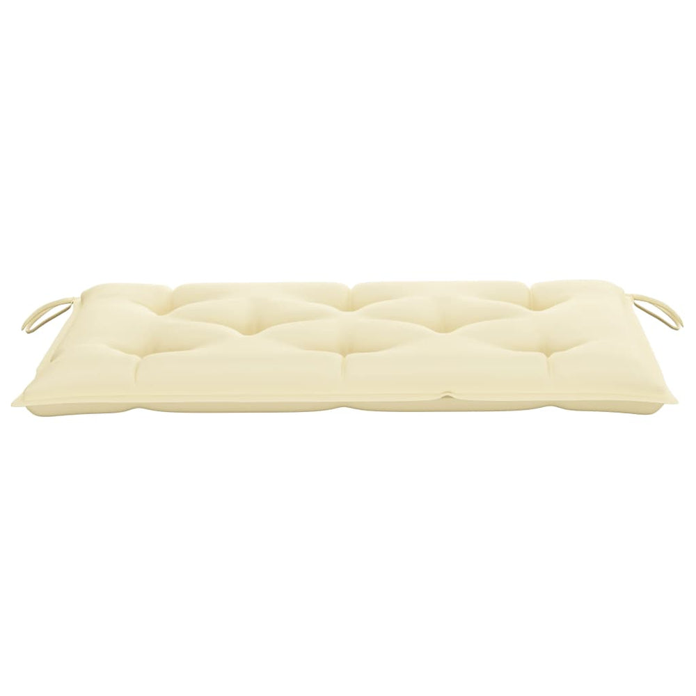 Tuinbank met crèmekleurig kussen 112 cm massief teakhout MeubelReus