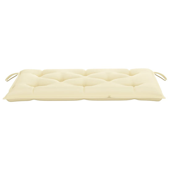 Tuinbank met crèmekleurig kussen 112 cm massief teakhout MeubelReus