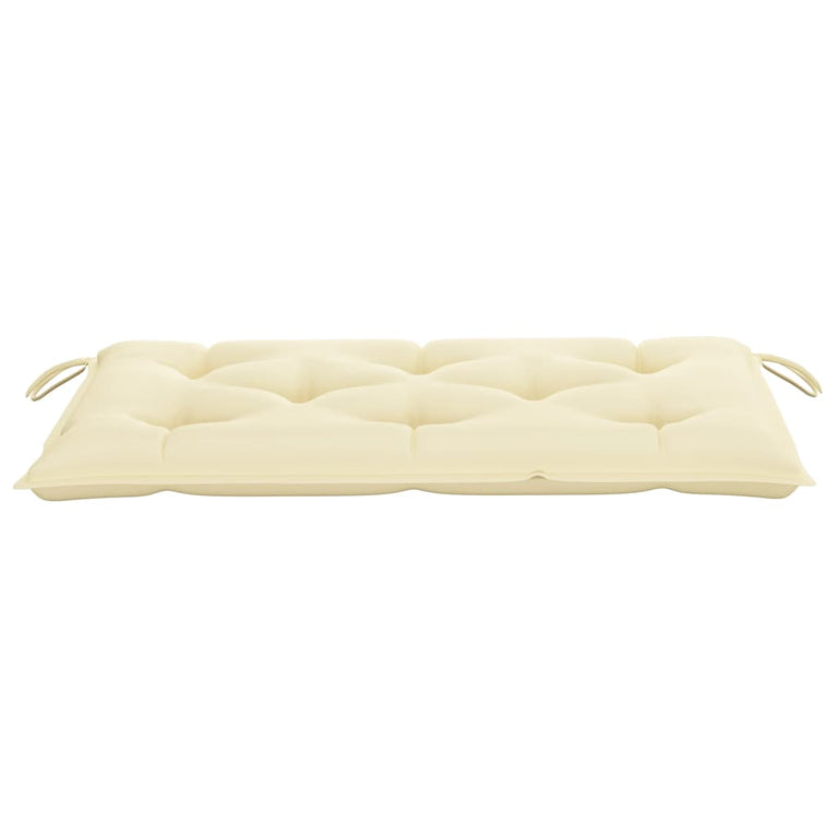 Tuinbank met crèmekleurig kussen 112 cm massief teakhout MeubelReus