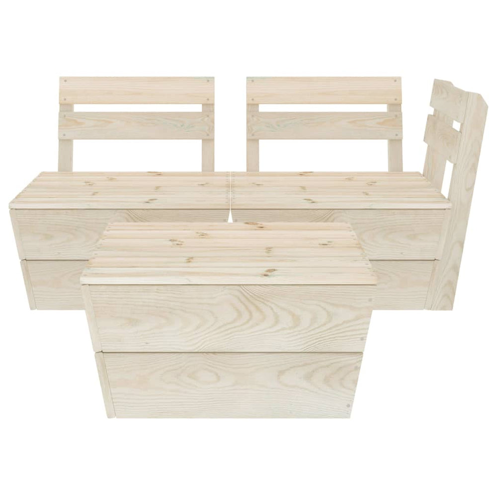 3-delige Loungeset pallet geïmpregneerd vurenhout MeubelReus