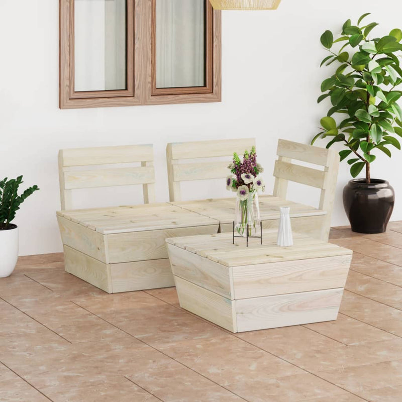 3-delige Loungeset pallet geïmpregneerd vurenhout MeubelReus
