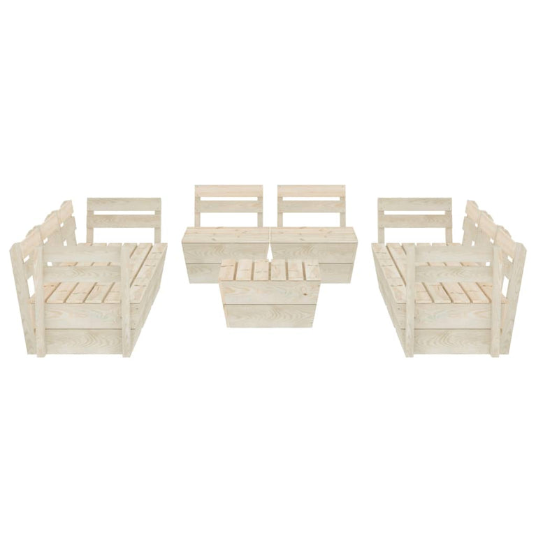 9-delige Loungeset pallet geïmpregneerd vurenhout MeubelReus