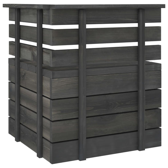 3-delige Loungeset pallet massief grenenhout donkergrijs MeubelReus