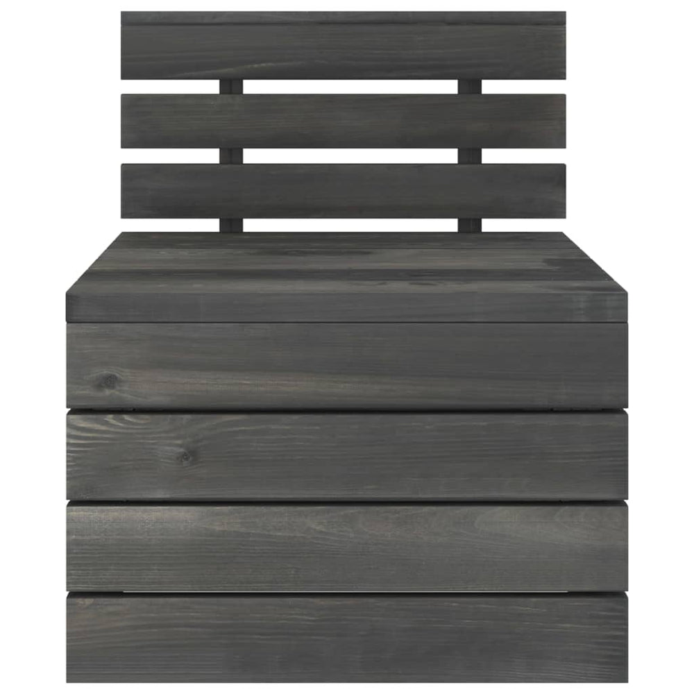 3-delige Loungeset pallet massief grenenhout donkergrijs MeubelReus