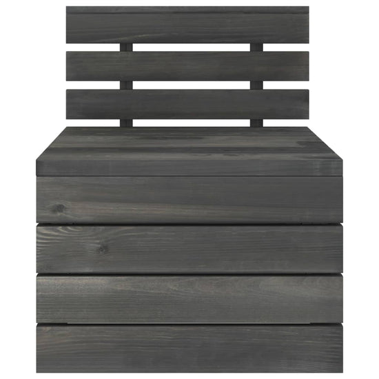 3-delige Loungeset pallet massief grenenhout donkergrijs MeubelReus