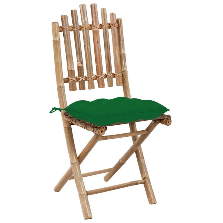 Tuinstoelen 2 st inklapbaar met kussens bamboe MeubelReus