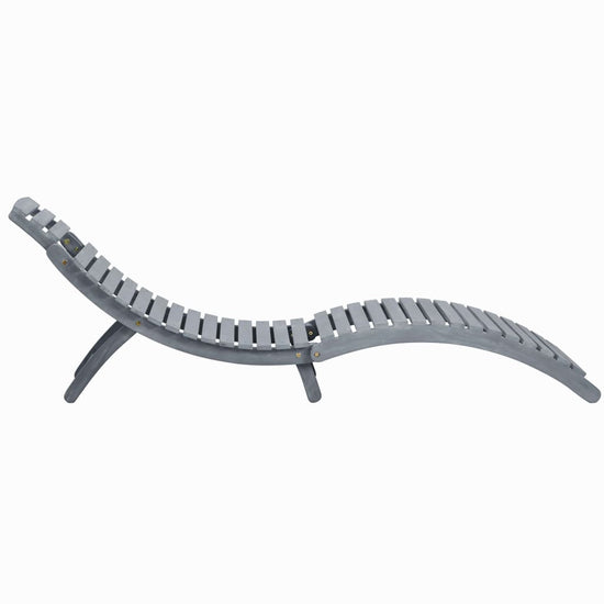 Ligbed met kussen massief acaciahout grijs MeubelReus