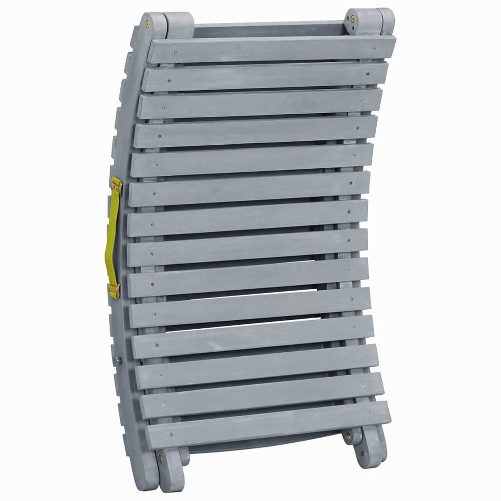 Ligbed met kussen massief acaciahout grijs MeubelReus