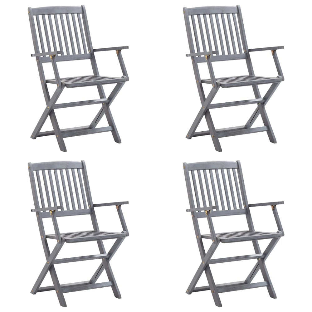 Tuinstoelen 4 st inklapbaar met kussens massief acaciahout MeubelReus