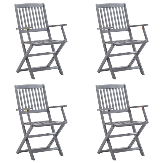 Tuinstoelen 4 st inklapbaar met kussens massief acaciahout MeubelReus