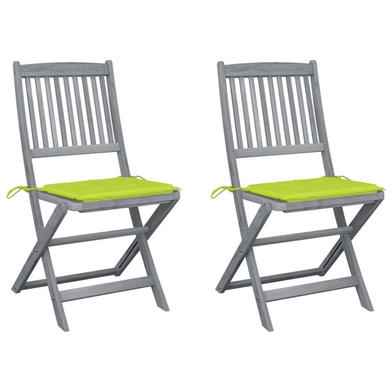 Tuinstoelen 2 st inklapbaar met kussens massief acaciahout MeubelReus