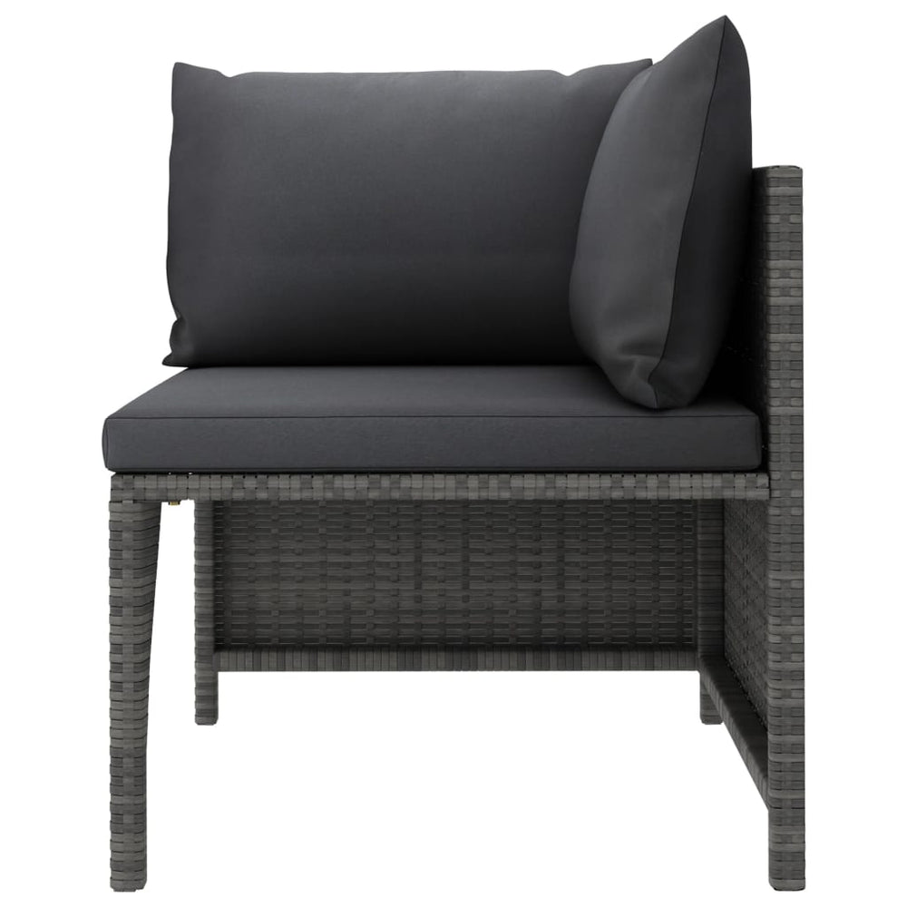 6-delige Loungeset met kussens poly rattan grijs MeubelReus