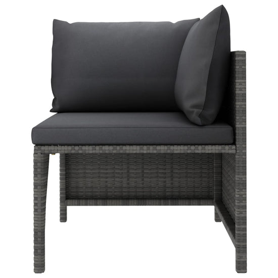 6-delige Loungeset met kussens poly rattan grijs MeubelReus