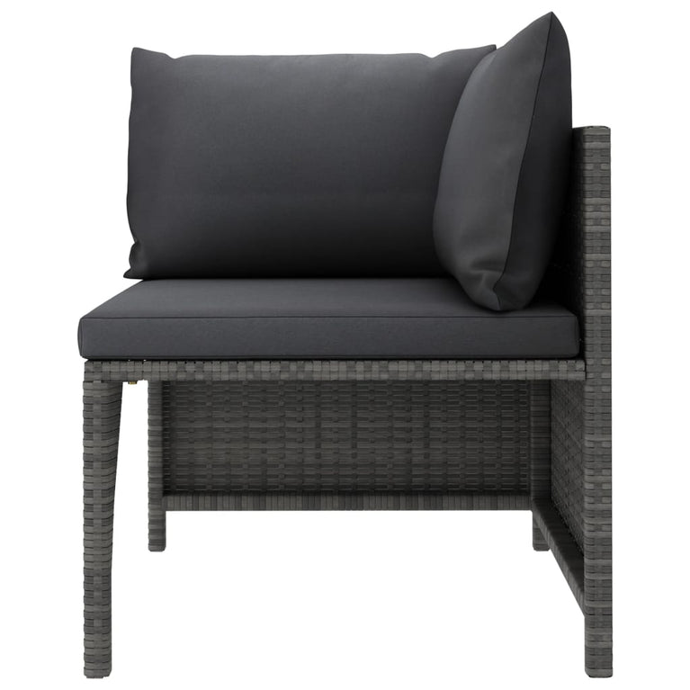 6-delige Loungeset met kussens poly rattan grijs MeubelReus