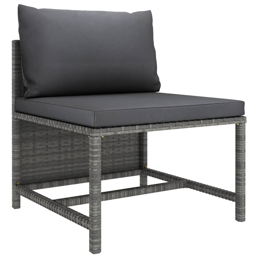 7-delige Loungeset met kussens poly rattan grijs MeubelReus