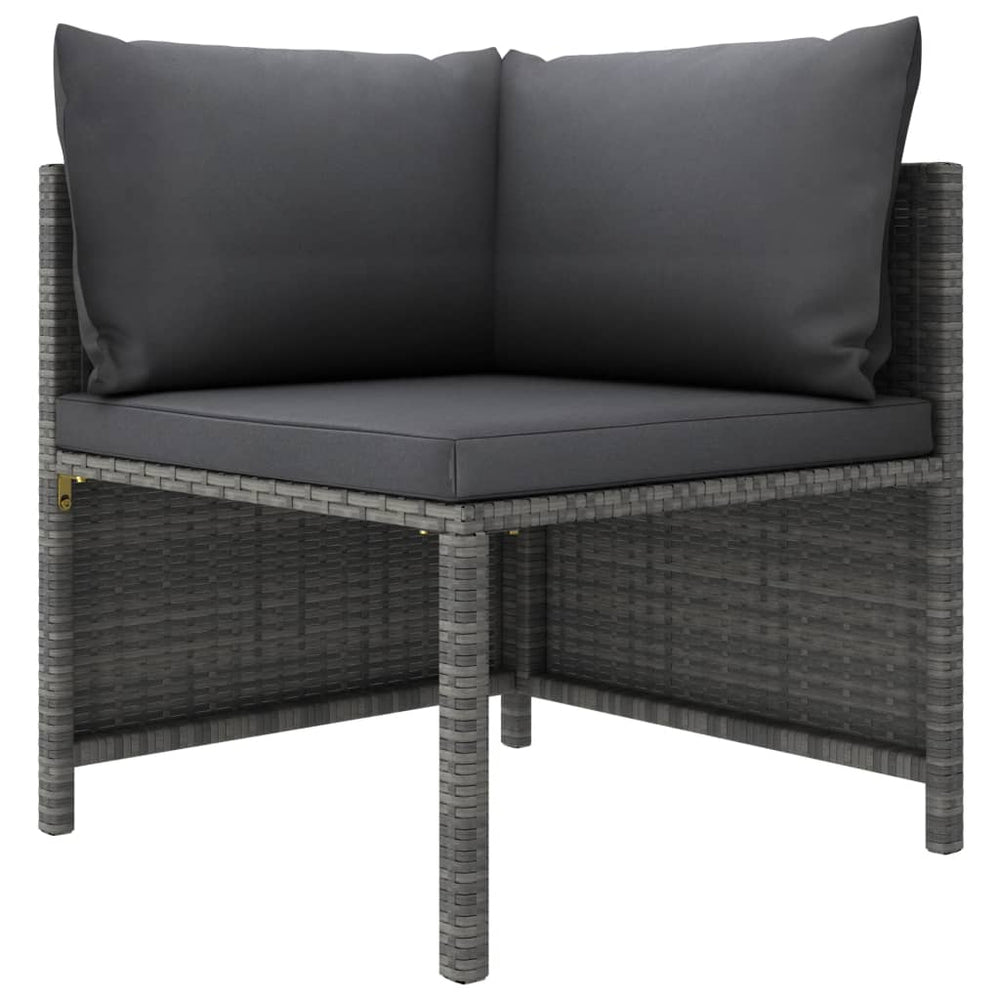 9-delige Loungeset met kussens poly rattan grijs MeubelReus