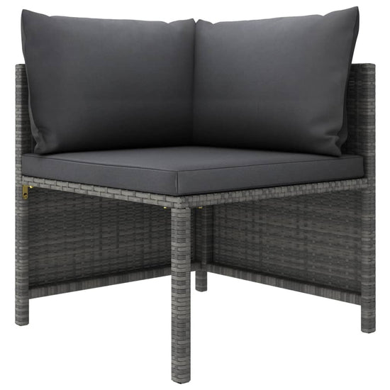 9-delige Loungeset met kussens poly rattan grijs MeubelReus