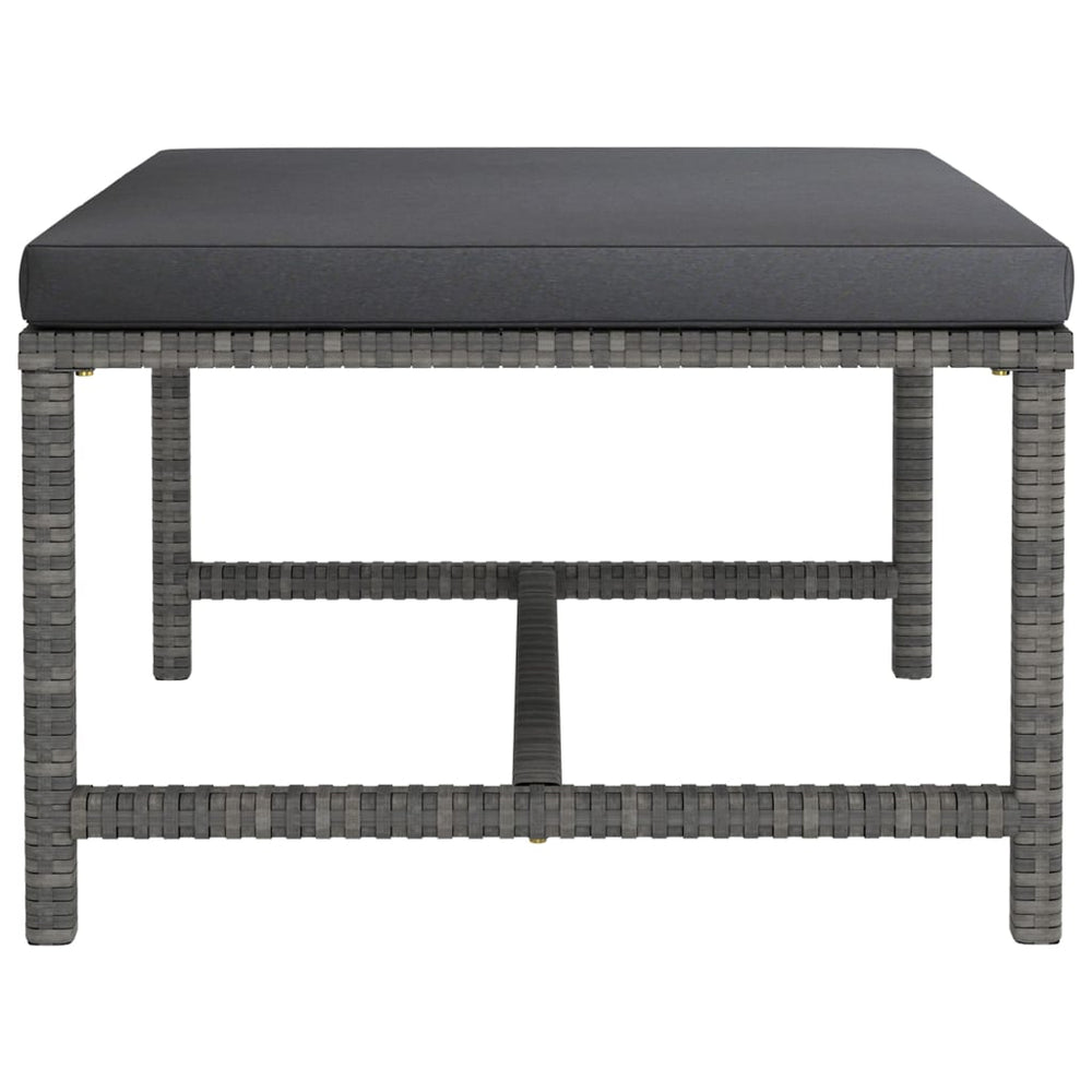 9-delige Loungeset met kussens poly rattan grijs MeubelReus