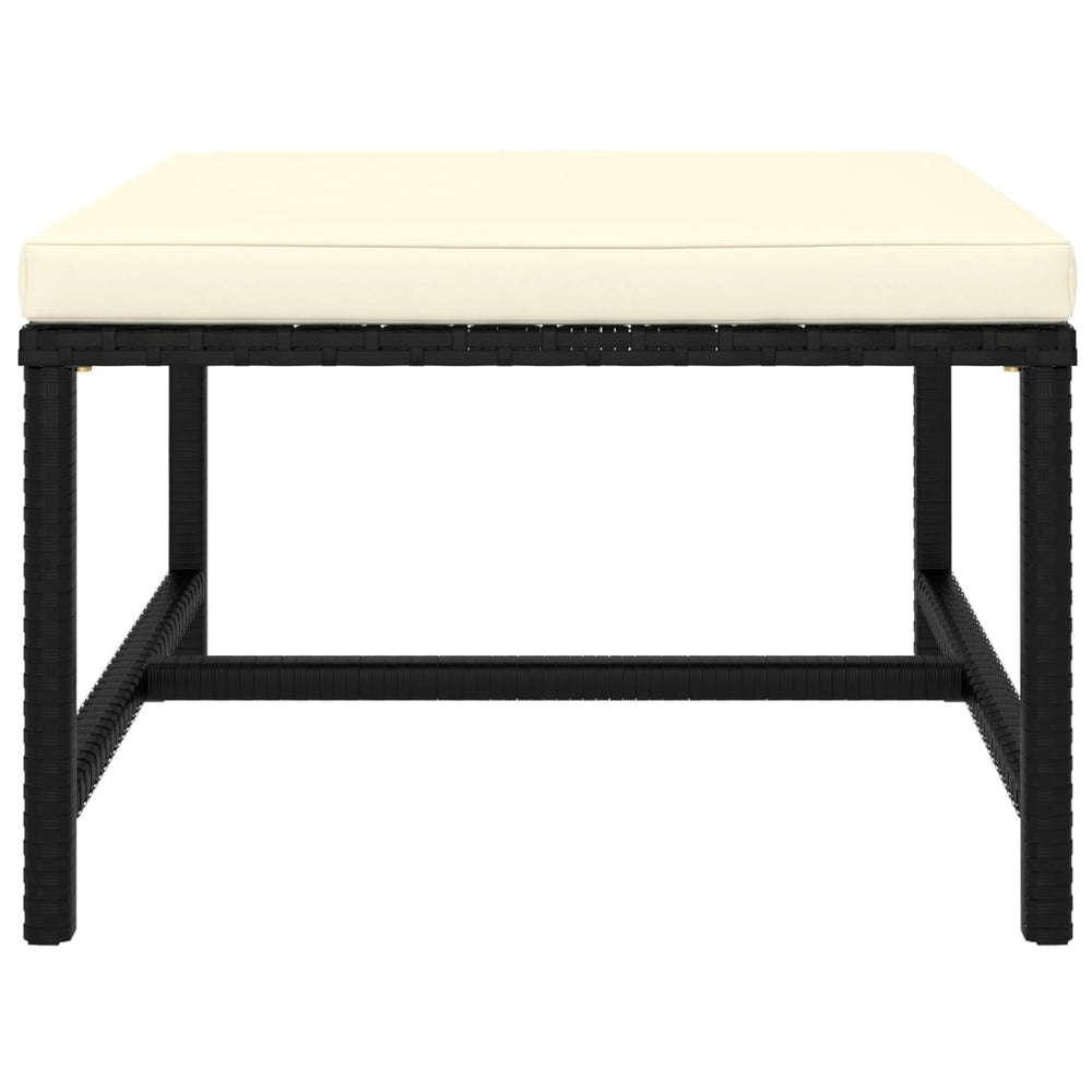 9-delige Loungeset met kussens poly rattan zwart MeubelReus