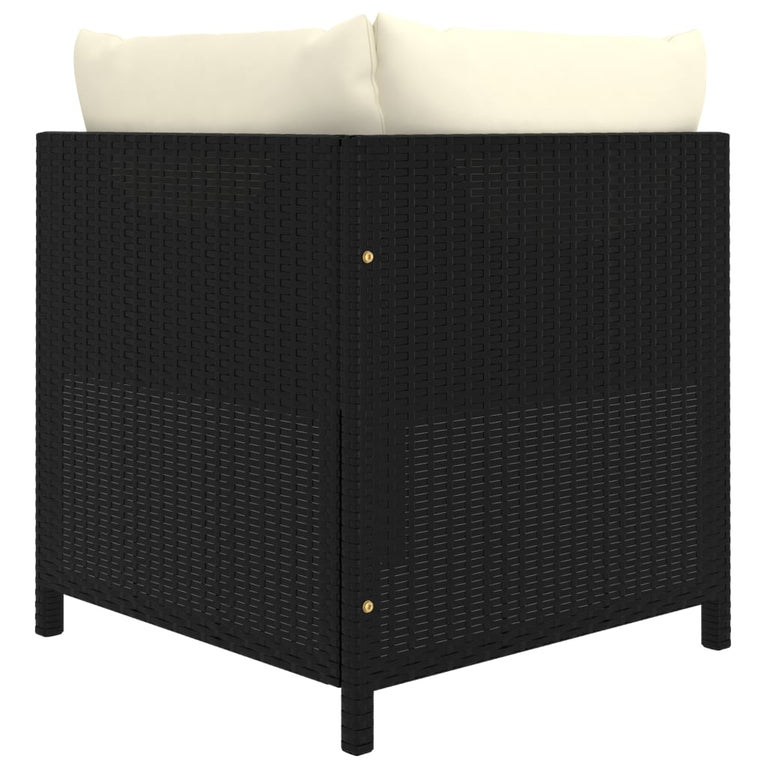 9-delige Loungeset met kussens poly rattan zwart MeubelReus