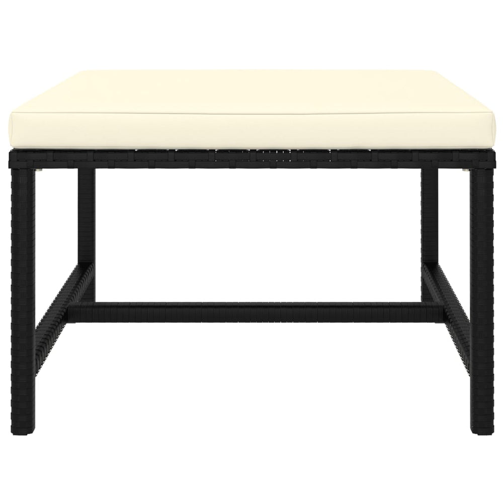 9-delige Loungeset met kussens poly rattan zwart MeubelReus