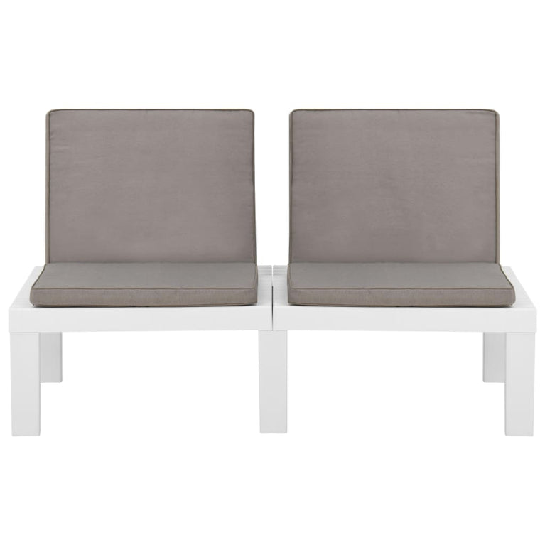 3-delige Loungeset met kussens kunststof wit
