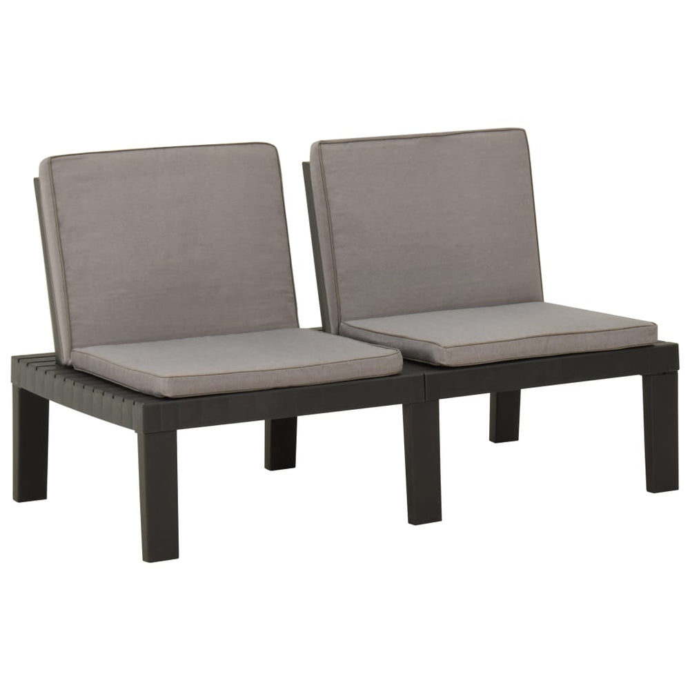 3-delige Loungeset met kussens kunststof grijs MeubelReus