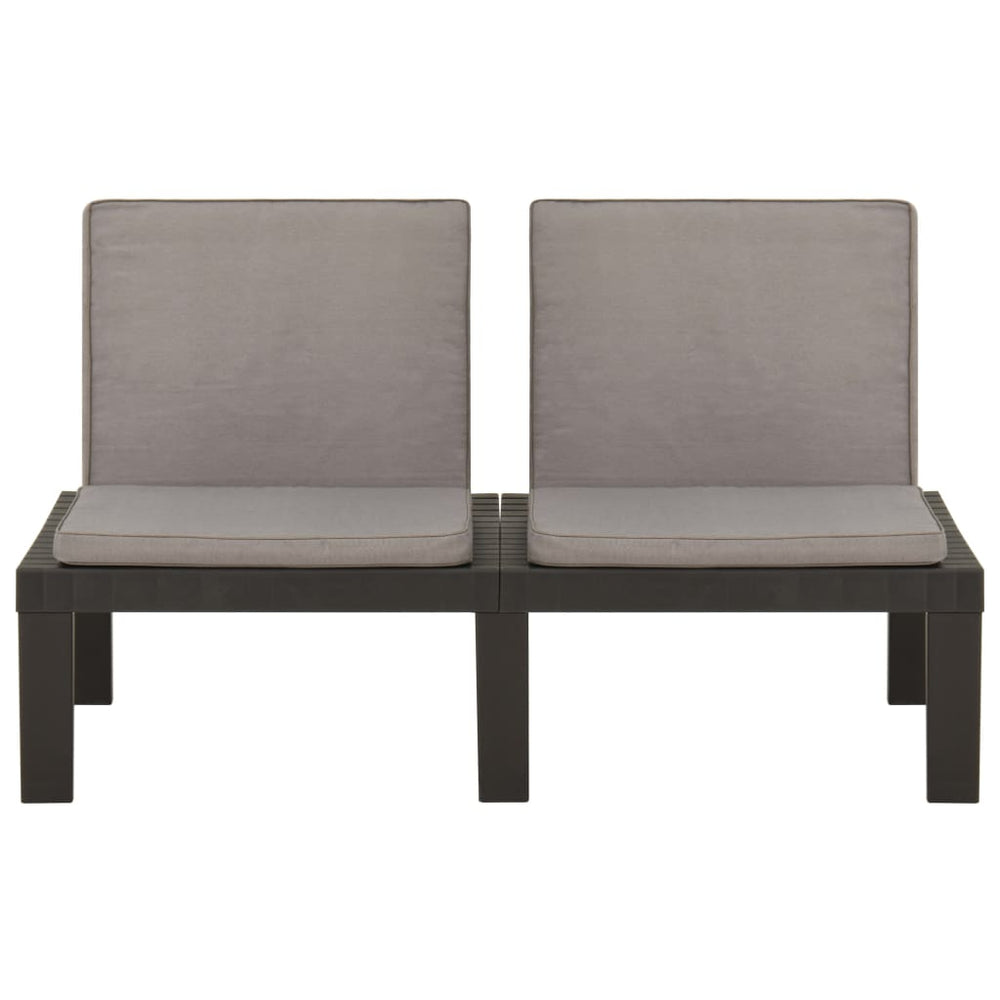 3-delige Loungeset met kussens kunststof grijs MeubelReus