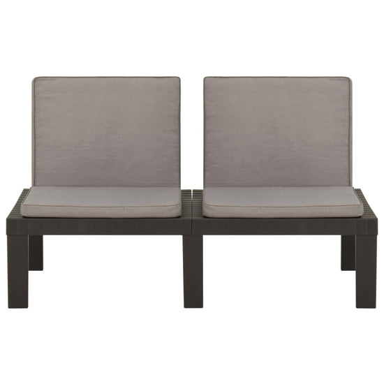 3-delige Loungeset met kussens kunststof grijs MeubelReus
