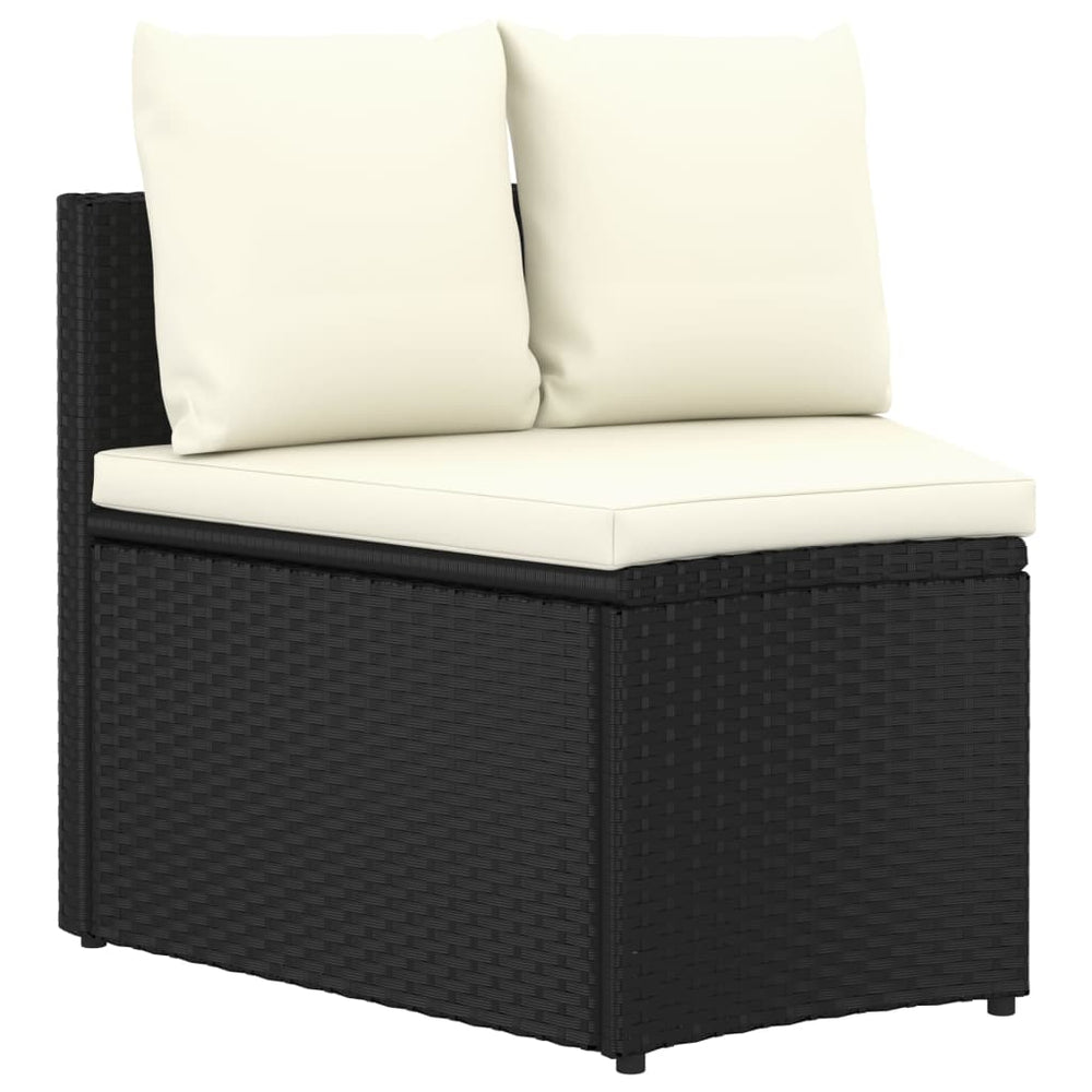 6-delige Loungeset met kussens poly rattan zwart MeubelReus