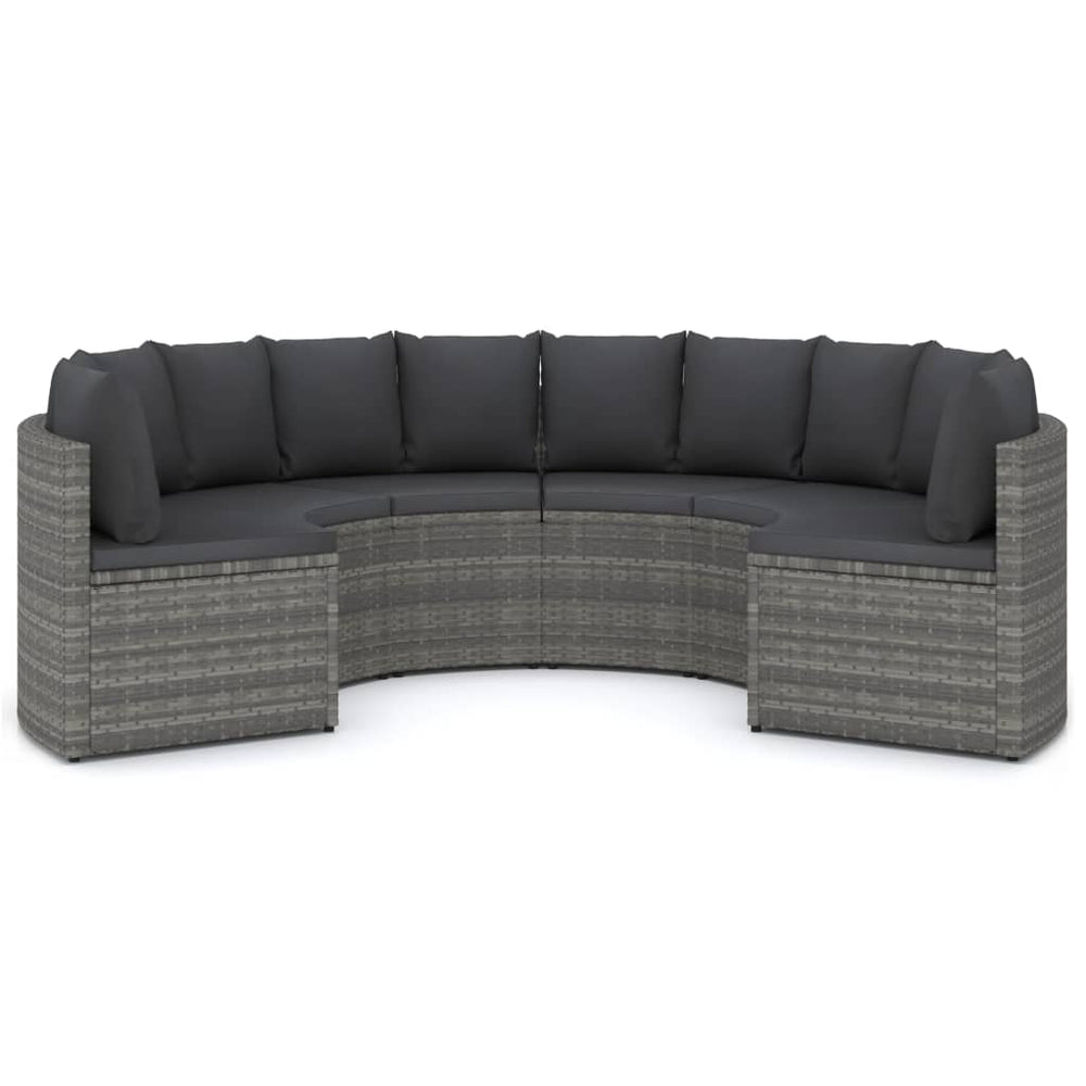6-delige Loungeset met kussens poly rattan grijs MeubelReus