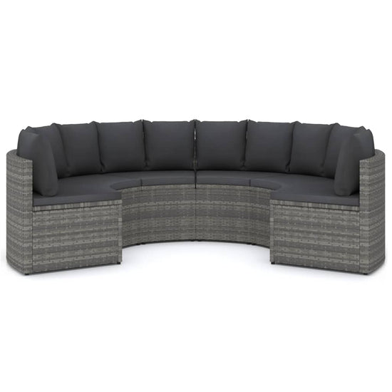 6-delige Loungeset met kussens poly rattan grijs MeubelReus
