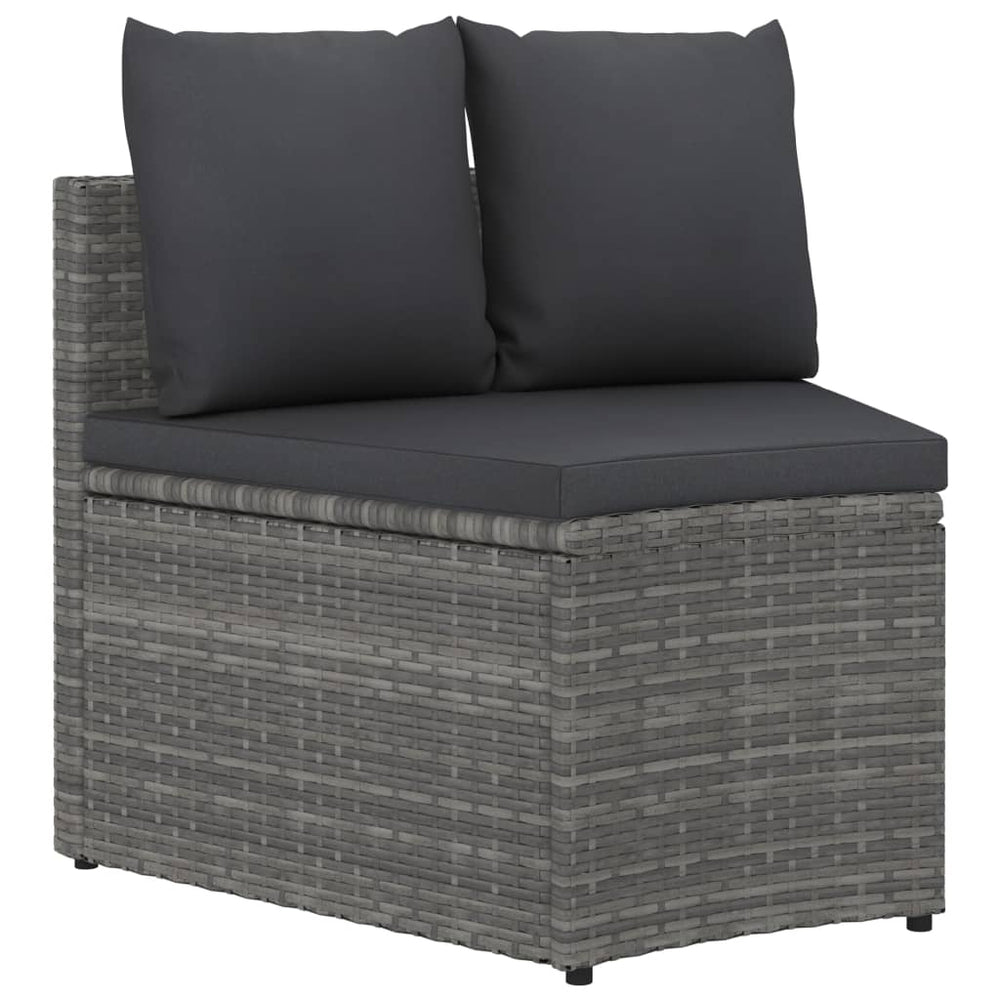 6-delige Loungeset met kussens poly rattan grijs MeubelReus