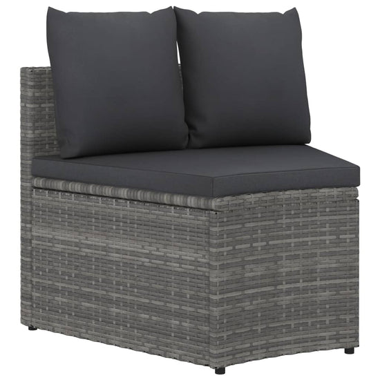 6-delige Loungeset met kussens poly rattan grijs MeubelReus