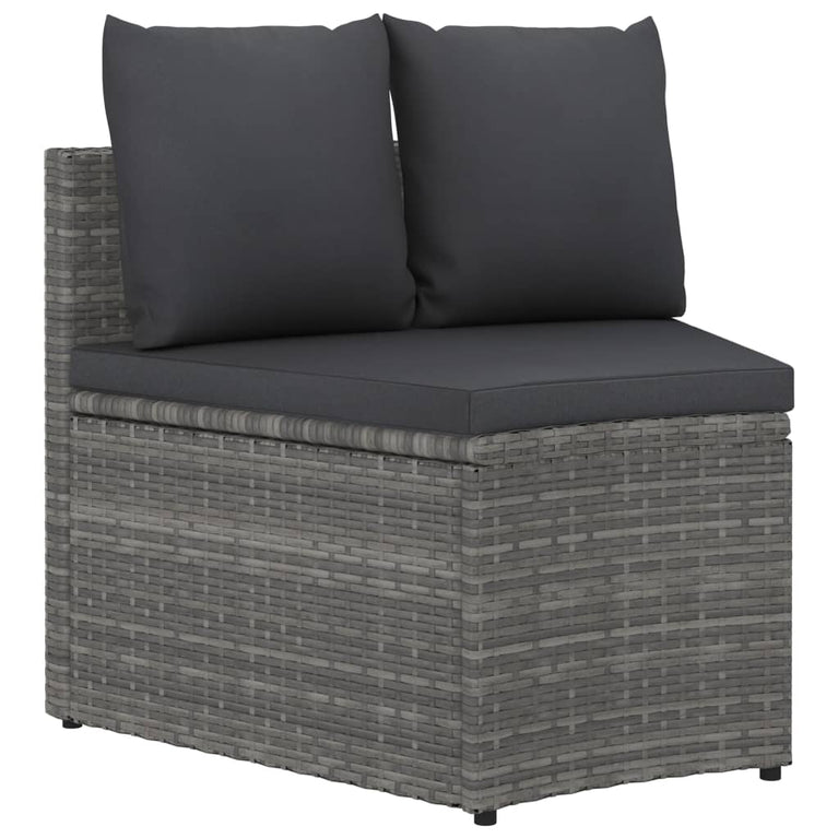 6-delige Loungeset met kussens poly rattan grijs MeubelReus