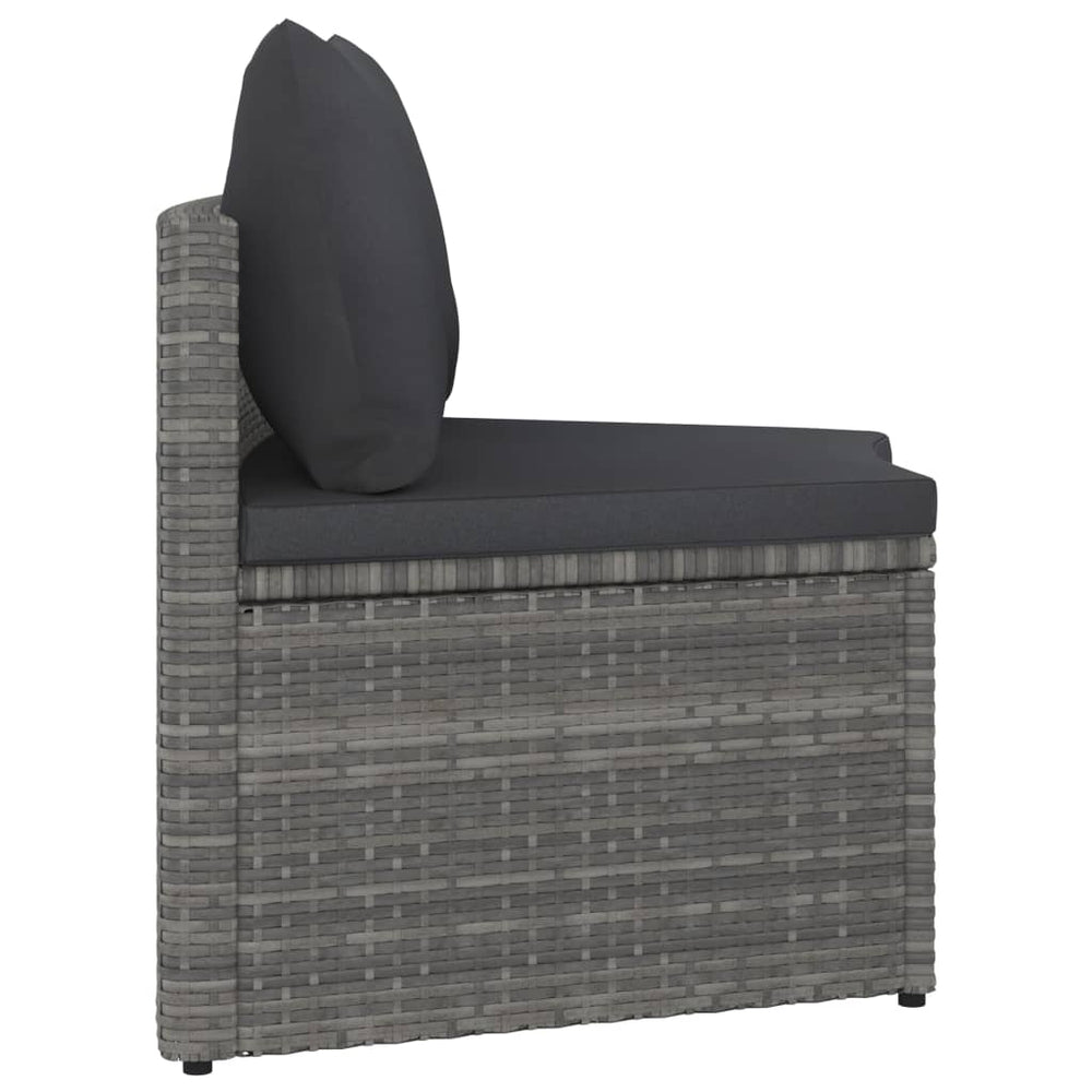 6-delige Loungeset met kussens poly rattan grijs MeubelReus