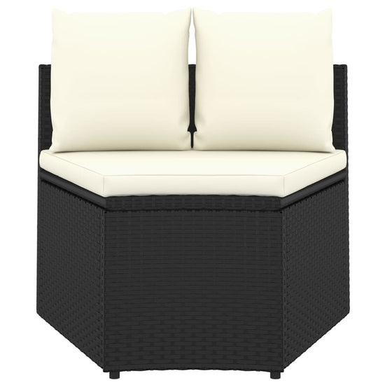 9-delige Loungeset met kussens poly rattan zwart MeubelReus