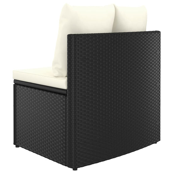 9-delige Loungeset met kussens poly rattan zwart MeubelReus