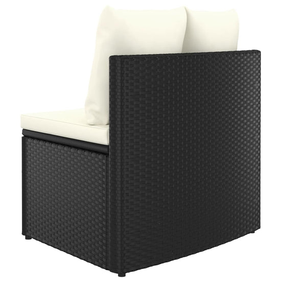 9-delige Loungeset met kussens poly rattan zwart MeubelReus