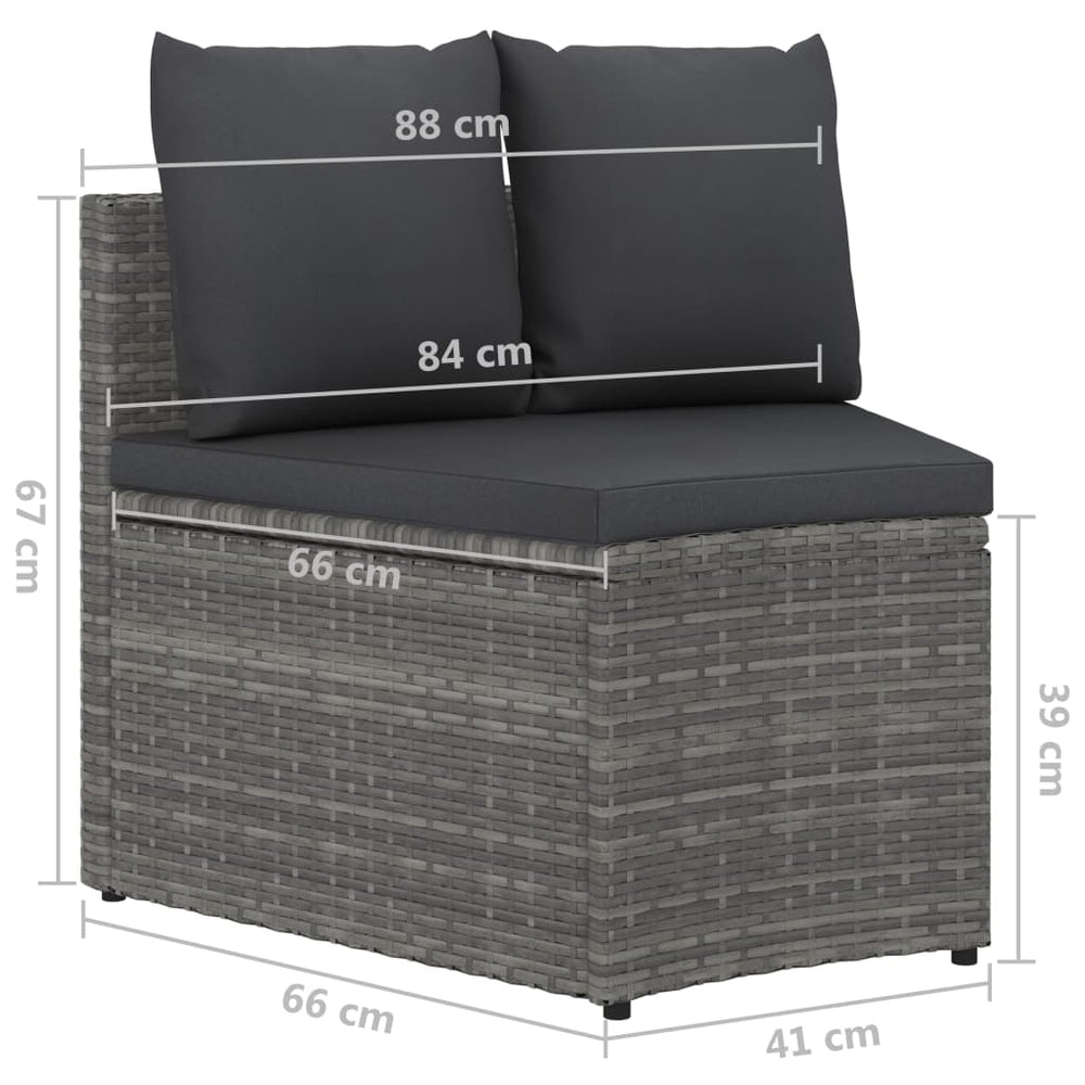 8-delige Loungeset met kussens poly rattan grijs MeubelReus