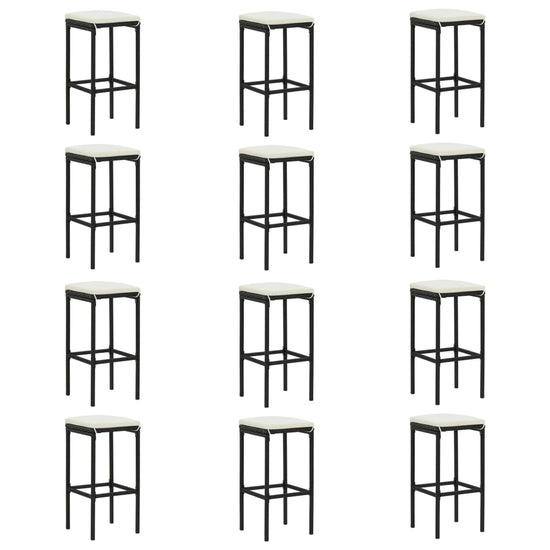 16-delige Tuinbarset met kussens poly rattan zwart MeubelReus