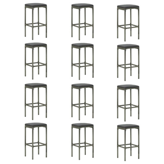 16-delige Tuinbarset met kussens poly rattan grijs MeubelReus