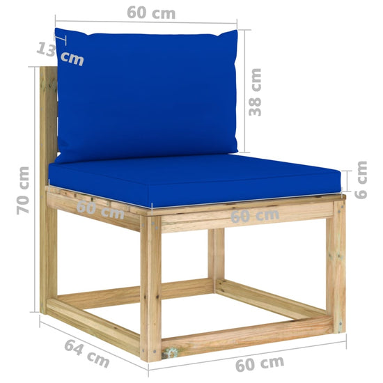 10-delige Loungeset met kussens geïmpregneerd grenenhout MeubelReus