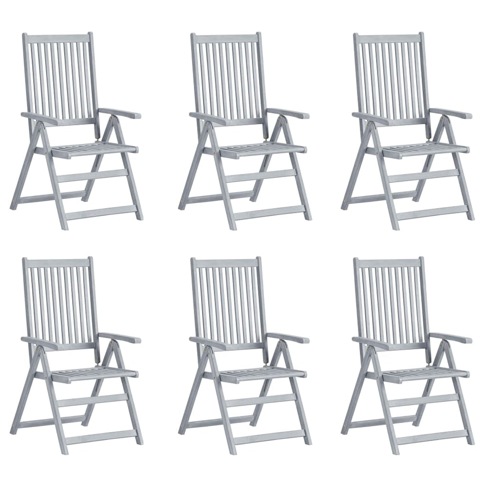 Tuinstoelen 6 st verstelbaar met kussens massief acaciahout MeubelReus