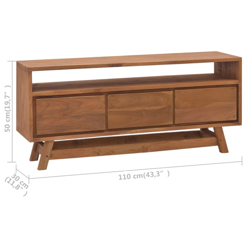 Tv-meubel 110x30x50 cm massief teakhout MeubelReus