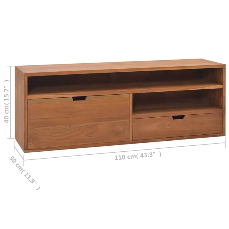 Tv-meubel 110x30x40 cm massief teakhout MeubelReus